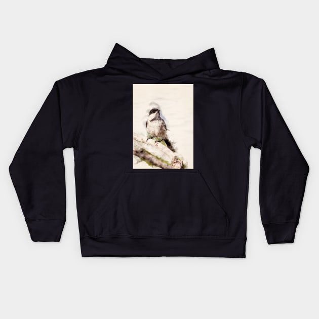 Tree Swallow in Watercolor Kids Hoodie by jecphotography